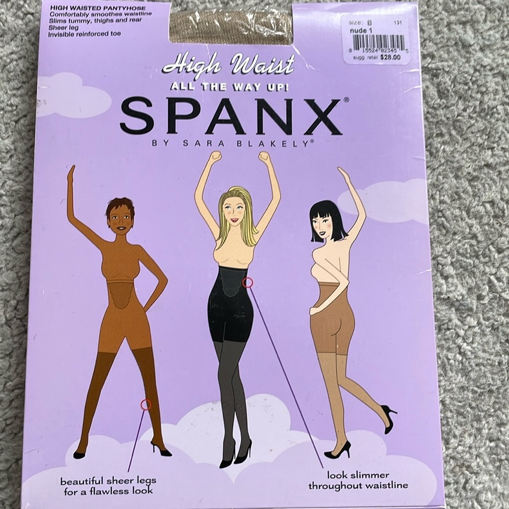 SPANX high waisted All the way Up pantyhose. Nude 1. Size B. NWT